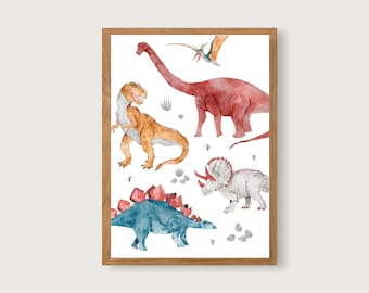 Poster "Dinosaur" | Print | Children's poster | Art print | Children's room | Child | Dinos || HERZ & PAPIER