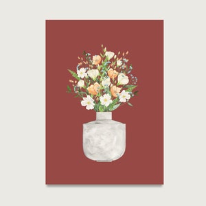 ポストカード「花束」 P_75 |水彩画 |水彩画 |イラスト |自然 |花 | 花花柄 |花束 | 写真ニュートラル ||ハート＆ペーパー