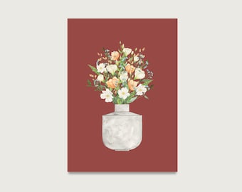 Postcard "Bouquet of Flowers" P_75 | Watercolor | Water color | Illustration | Nature | Flowers | Floral | Bouquet | Neutral || HERZ & PAPIER