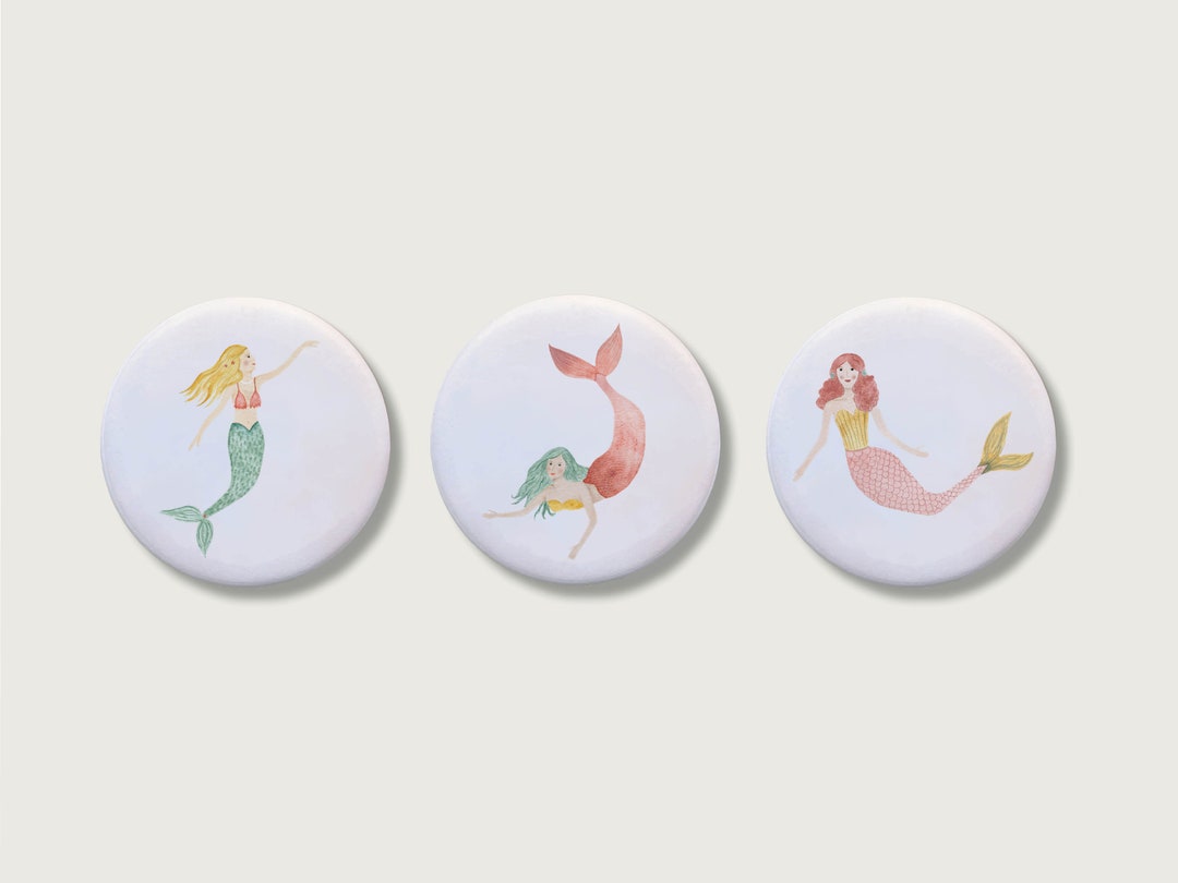 Set of 3 "mermaid" Magnets | Magnets for Children | Girls | Mermaid ...