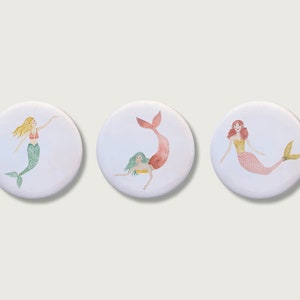Set di 3 magneti "Sirene" | Magnete per bambini | Ragazze | Sirena | Sirena | Regalo | Frigorifero || CUORE E CARTA