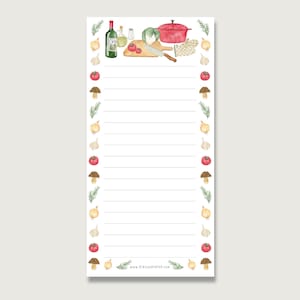 Einkaufsliste "Kochen" Block_16 | Topf | Essen | 50 Blatt | Din Lang | Block | Liste | Aquarell Illustration | To do || HERZ & PAPIER