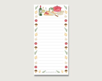 Shopping list "Cooking" Block_16 | Pot | Food | 50 sheets | Din Lang | Block | List | Watercolor illustration | To do || HERZ & PAPIER