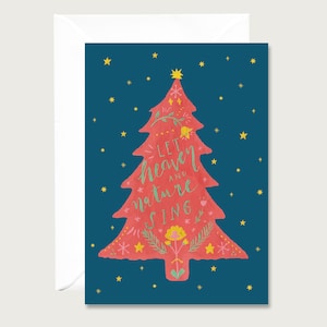 Weihnachtskarte "Tannenbaum Folklore" -  Klappkarte |  Gouache | Tannenbaum | Advent || HERZ & PAPIER