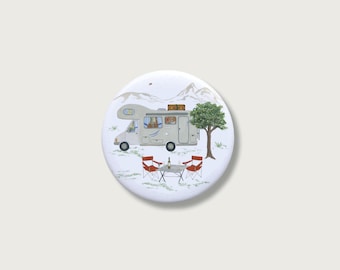 "Motorhome" Fridge Magnet | 55 mm | Camping Souvenir for Campers | Gift | Refrigerator || HEART & PAPER
