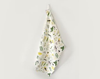 Tea towel "Natural Yellow" | Linen Cotton | GT_17 Tea towel | Gift idea | Illustration | Pattern || HEART & PAPER