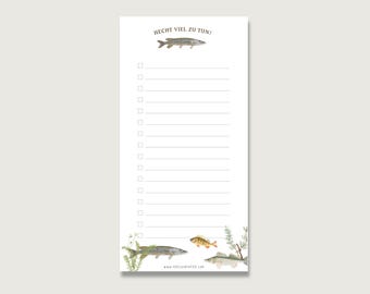 "Pike, lots to do!" Notepad Block_20 | Fishing Angler | 50 sheets | DL | Pad | List | To do || HEART & PAPER