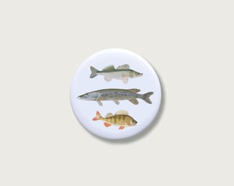 Refrigerator magnet "Native Fish" | 55 mm | Souvenir for anglers | Gift | Refrigerator || HEART & PAPER