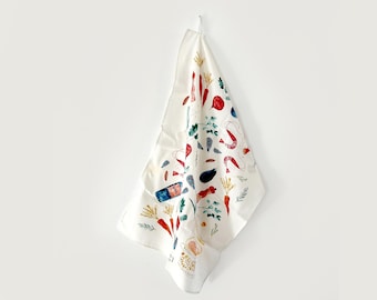 Tea towel "Casserole" | Linen Cotton | GT_15 Tea towel | Gift idea | Illustration | Pattern || HEART & PAPER