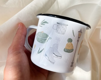Enamel mug "Winter" || HEART & PAPER