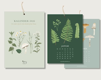 Calendar 2026 - A Year Through Native Flora | Monthly Calendar | Wall Calendar | Plants | Nature | Illustration || HEART & PAPER