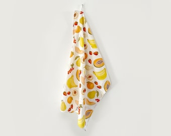 Tea towel "Summer Fruits" | Linen Cotton | GT_20 Tea Towel | Gift Idea | Illustration | Pattern || HEART & PAPER