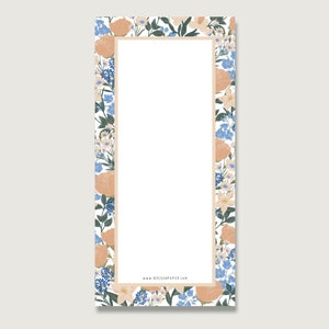 Notepad &quot;Sea of Flowers&quot; Block_10 as a shopping list or to-do list || HEART & PAPER
