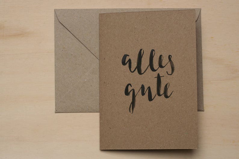watercolour Neutral card All good kraft paper