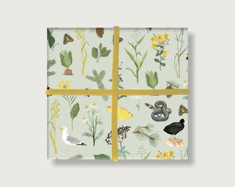 Wrapping paper "Nature" | Din A2 | nature | Plants | bow | arches | Illustration | Collage | pattern || HEART & PAPER