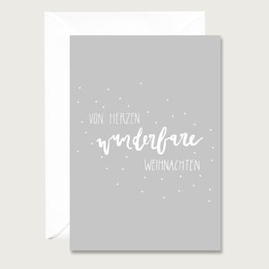 Weihnachtskarte "Von Herzen wunderbare Weihnachten" -  Klappkarte Weihnachten | Lettering || HERZ & PAPIER