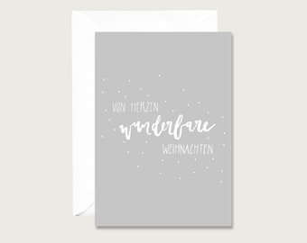 Christmas Card "Heartbroken Christmas" - Folding Card Christmas | Lettering || HEART & PAPER