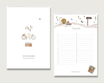 Birthday calendar - experience nature - Din A4 birthday calendar | perpetual calendar | endless calendar