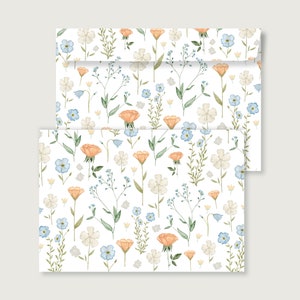6 Briefumschläge C6 | Kuverts | Set | Blumen | Floral | Briefpapier | Haftschreiben || HERZ & PAPIER