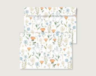 6 envelopes C6 | | envelopes Set | Flowers | Floral | Stationery | Letter of detention || HEART & PAPER