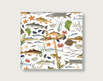 Gift wrap "Fish" | Din A2 | Sheet | Sheets | Illustration | Birthday | Illustration | Fish | Nature || HEART & PAPER