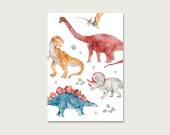 Cartolina "Dino" P_69 | per bambini | Invito | Invito di compleanno | Dinosauri | Illustrazione |  || CUORE E CARTA