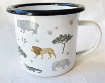 Enamel cup "Safari" for children || HEART & PAPER