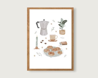 Poster "Coffee" A3 | Print | Decoration | Country house | Living room | Kitchen | Coffee | Coffeelover | Hygge | Skandi | Nature || HEART & PAPER