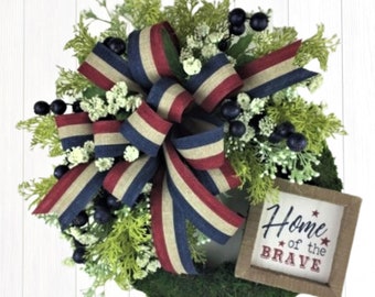 Americana Wreath, 4th of July Wreath, Red White & Blue Wreath, Summer Wreath, Patriotic Wreath, Memorial Day Wreath, Veterans Day Wreath