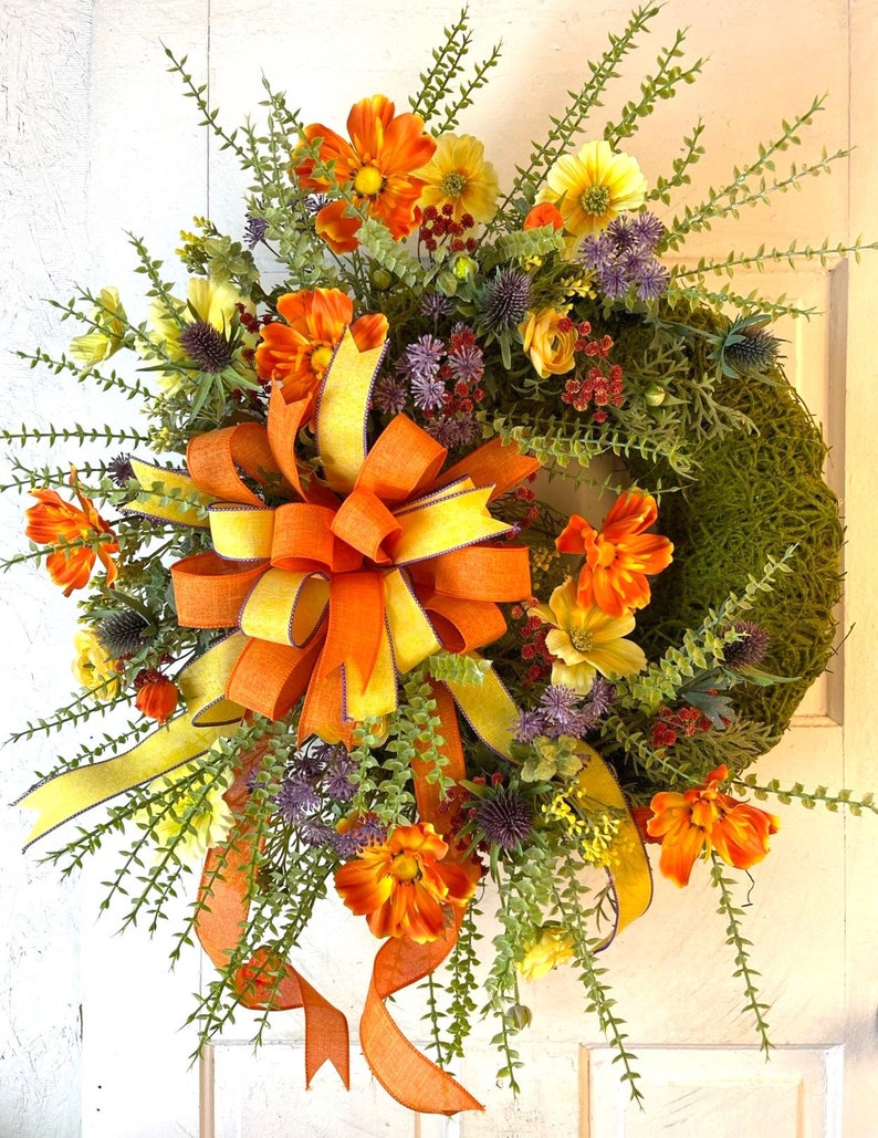 Fall Wreath, Fall Door Hanger, Farmhouse Fall Wreath, Fall Porch Decor, Fall Wreath For Front Door, Fall Porch Wreath image 3