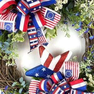Americana Wreath, 4th of July Wreath, Red White & Blue Wreath, Summer Wreath, Patriotic Wreath, Memorial Day Wreath, Veterans Day Wreath image 6