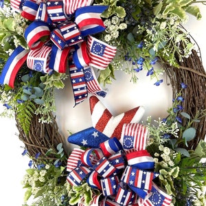 Americana Wreath, 4th of July Wreath, Red White & Blue Wreath, Summer Wreath, Patriotic Wreath, Memorial Day Wreath, Veterans Day Wreath image 4