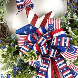 Americana Wreath, 4th of July Wreath, Red White & Blue Wreath, Summer Wreath, Patriotic Wreath, Memorial Day Wreath, Veterans Day Wreath image 7