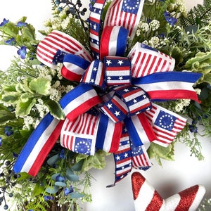 Americana Wreath, 4th of July Wreath, Red White & Blue Wreath, Summer Wreath, Patriotic Wreath, Memorial Day Wreath, Veterans Day Wreath image 8
