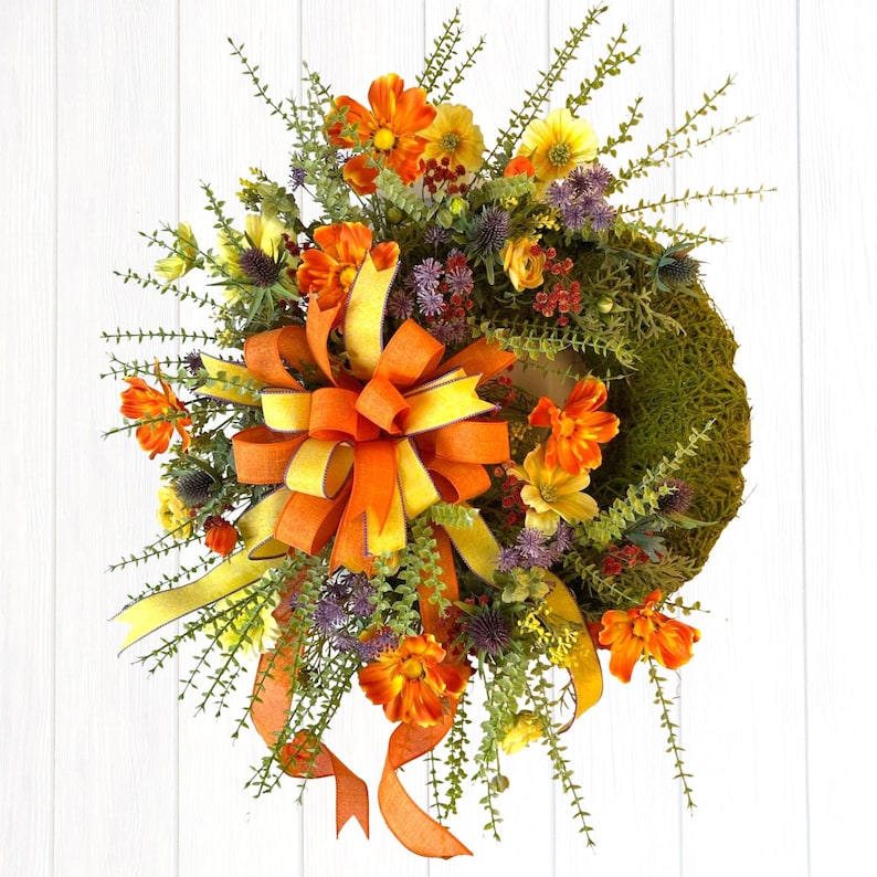 Fall Wreath, Fall Door Hanger, Farmhouse Fall Wreath, Fall Porch Decor, Fall Wreath For Front Door, Fall Porch Wreath image 1