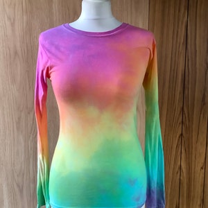 Tie Dye ladies long sleeve t-shirt multicolour various sizes and styles available