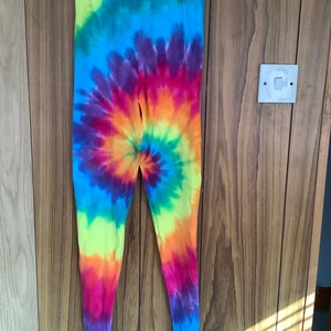 Tie dye leggings multicolour spiral various sizes