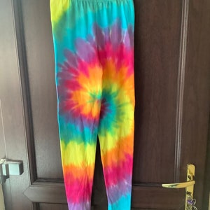 Tie dye leggings multicolour spiral various sizes