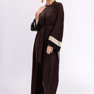 Black Stripe Open Abaya main image 1