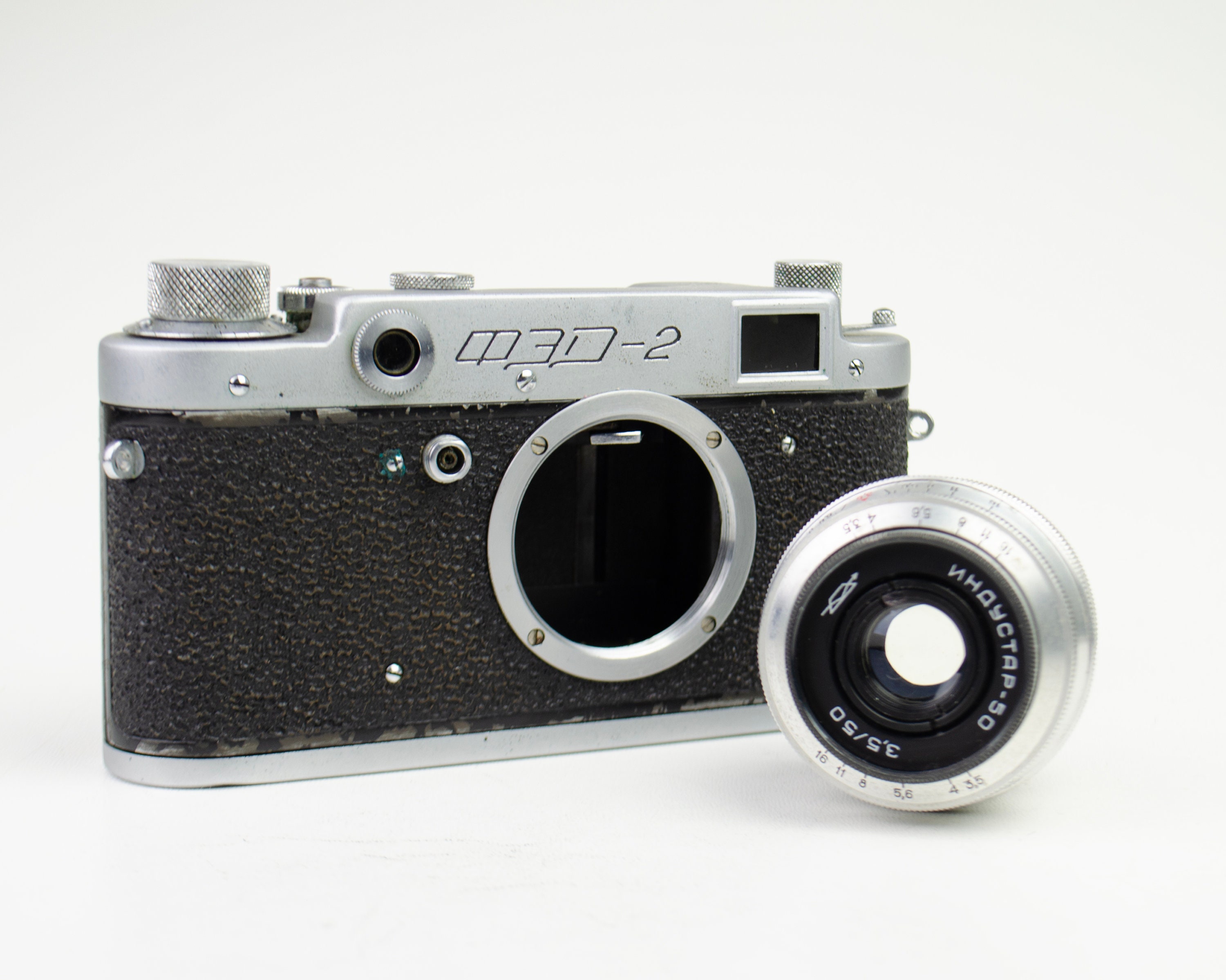 ソ連 FED2 +industar 26M フィルムカメラレンズセット 実用品 FED industar-26m 5cm F2.8／旧ソ連製アルミ鏡胴のオールド