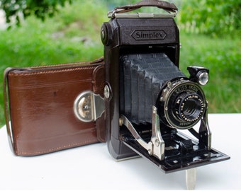 Zeiss Ikon : Simplex 511/2 Bakelite Art Déco Camera Nettar 6.3/10.5cm