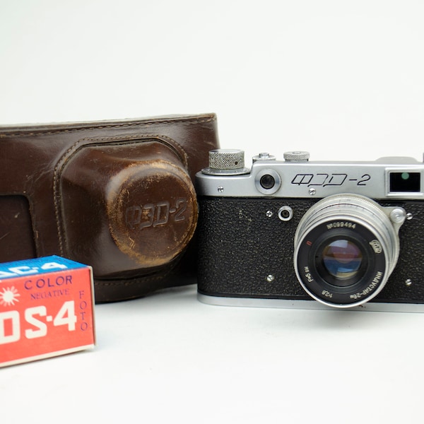 FED 2 vintage soviet film camera with lens Industar-26м f 2.8 F=5 cm. Second generation 1956-1958 годы