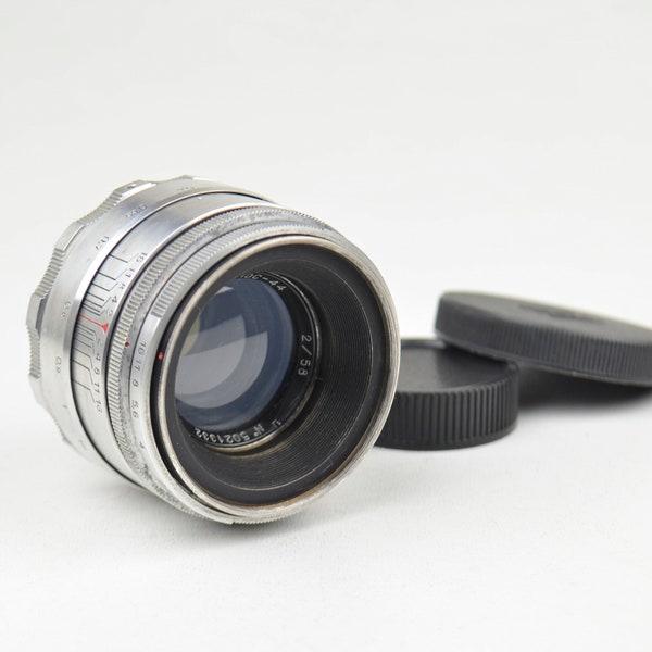 Helios 44 silver f2.0 58 mm. Aperture blades: 8 Vintage USSR lens for mount M39 +M42, Sony, Canon, Nikon, Pentax, Fujifilm, Olympus, Samsung