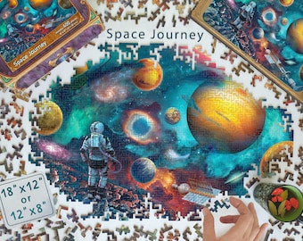 500-Piece Wooden Jigsaw Puzzle – Uranus: The Sideways Planet, Vintage Poster Style, 20.5 X 15 Inches, Adult Brain Teaser