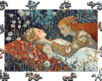 Wooden Jigsaw Puzzles For Adults - The Sister of Awakening -(250-500 pieces)- Fairytale Puzzle for Kids-Fantasy Gifts-Hard Whimsy Shapes F11