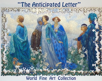 The Anticipated Letter - Wooden Jigsaw Puzzle For Adults by Harry Theaker - Traditional Fine Art Puzzle - Ukrainian Collection Artists FA21