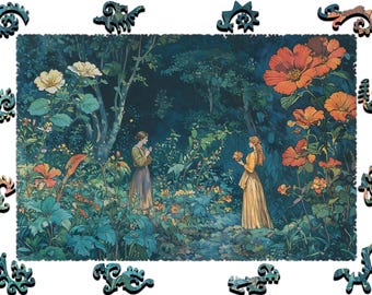 Wooden Jigsaw Puzzles For Adults - A Conversation among Petals -(250-500 pieces) - Fairytale Puzzle for Kids-Fantasy Gifts-Whimsy Shapes F37