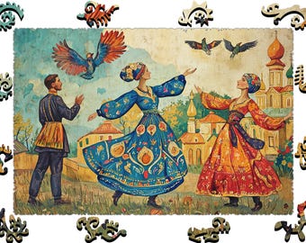 Wooden Jigsaw Puzzles For Adults - Echoes of Kyivs Bell - (250-500 pieces) - Fantasy Puzzle for Kids - Fairytale Gifts - Board Game F32
