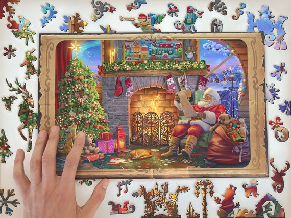 Puzzles en bois pour adultes Arbre de Noël Puzzle en bois Puzzle en bois,  Pièces de forme unique, Puzzle d'arbre de Noël Meilleur cadeau pour adultes,  enfants, tout-petits, 10