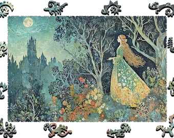 Wooden Jigsaw Puzzles For Adults - Guardian of the Night Woods -(250-500 pieces) - Fairytale Puzzle for Kids-Fantasy Gifts-Whimsy Shapes F45